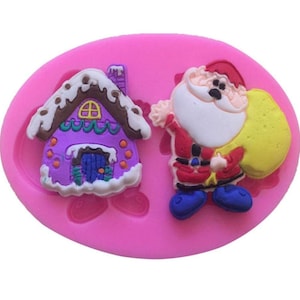Santa Claus And Houses Silicone Mold Christmas Cake Decorating Tools Silicone Lace Mould Cake Mold Bakeware