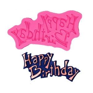 Molde de carta de feliz aniversário, molde de silicone, decoração de bolo fondant de chocolate, molde de sabão 3d, suprimentos de cozimento, molde de topper, molde de sobremesa
