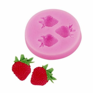 Strawberry Shape fondant silicone mold,Jewelry mold,Mini Silicone Strawberry Fondant Mold,Craft Mold DIY,Cupcake Decorating,Sugar Craft Mold
