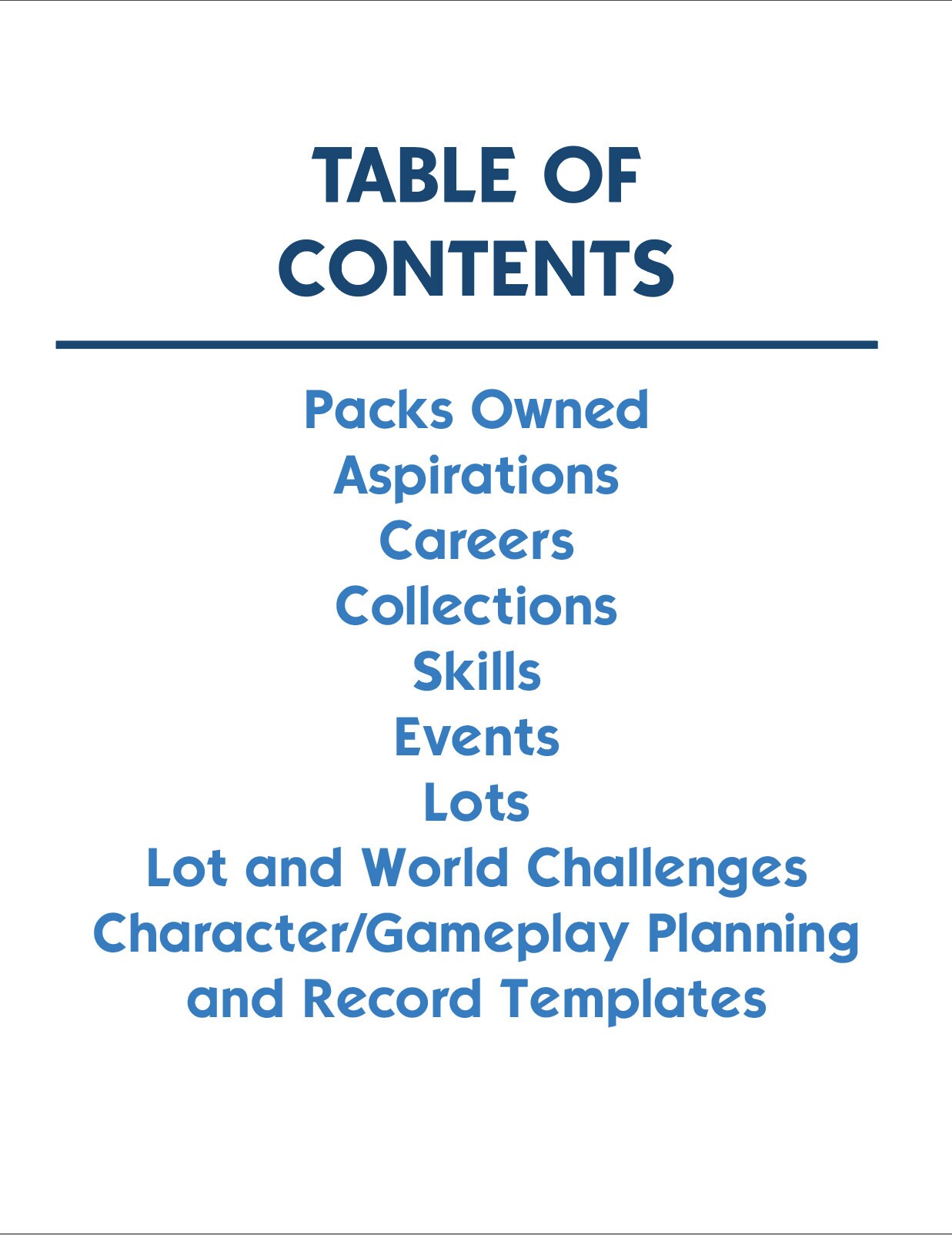 The Ultimate Sims 4 Legacy Checklist and Recording Etsy