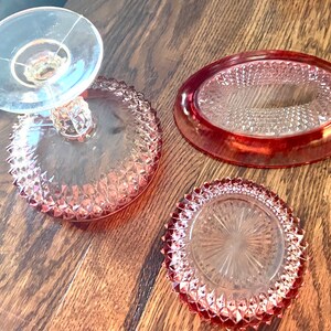 Ruby Diamond Point Vintage RUBY DIAMOND Point Water Set of 3 Crystal Glass Cut Items, Ruby ...