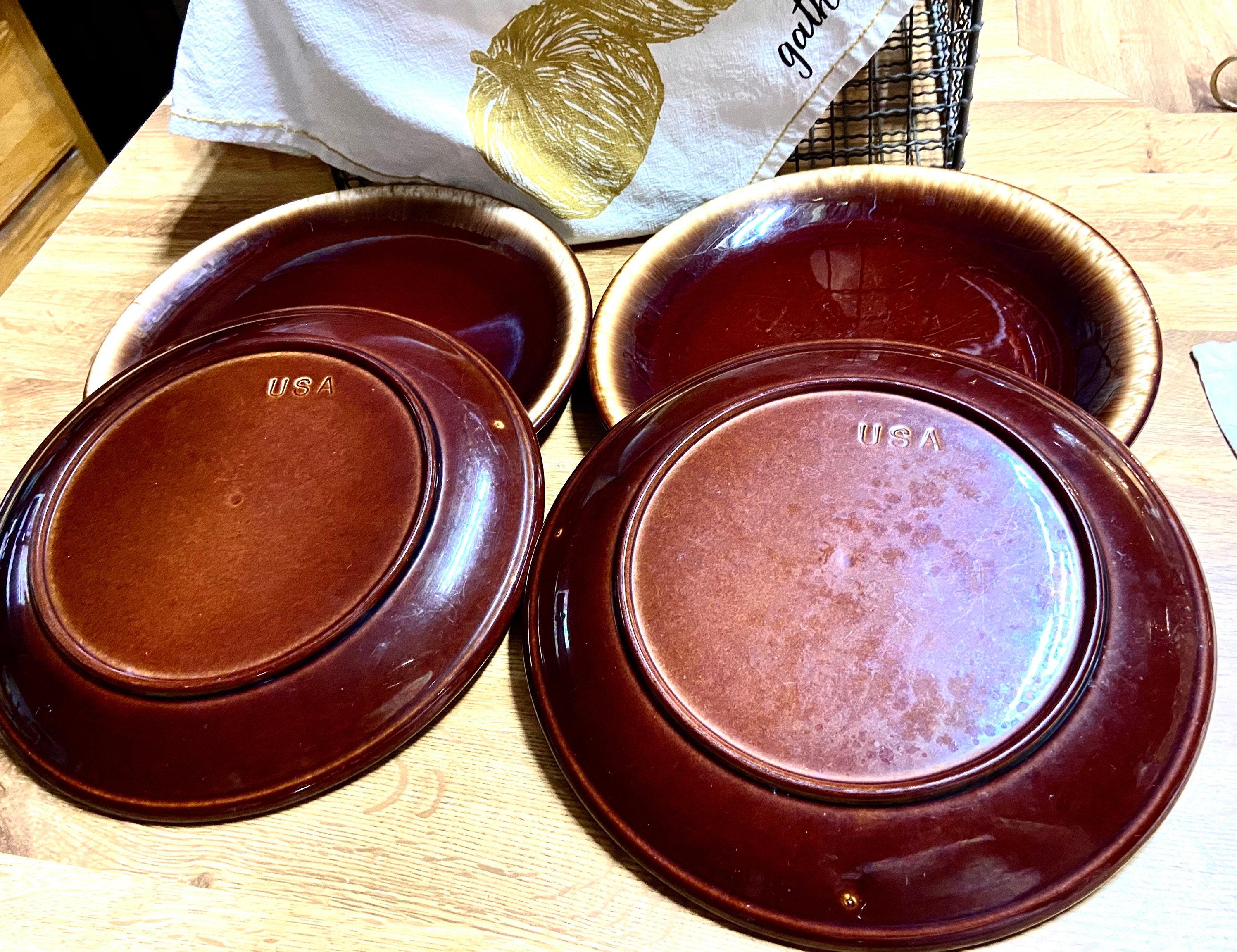 Vintage McCoy Brown Drip Pottery Large Dinner Plates McCoy Etsy