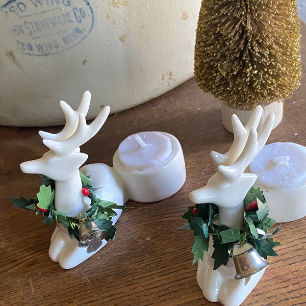 White Ceramic Deer Etsy