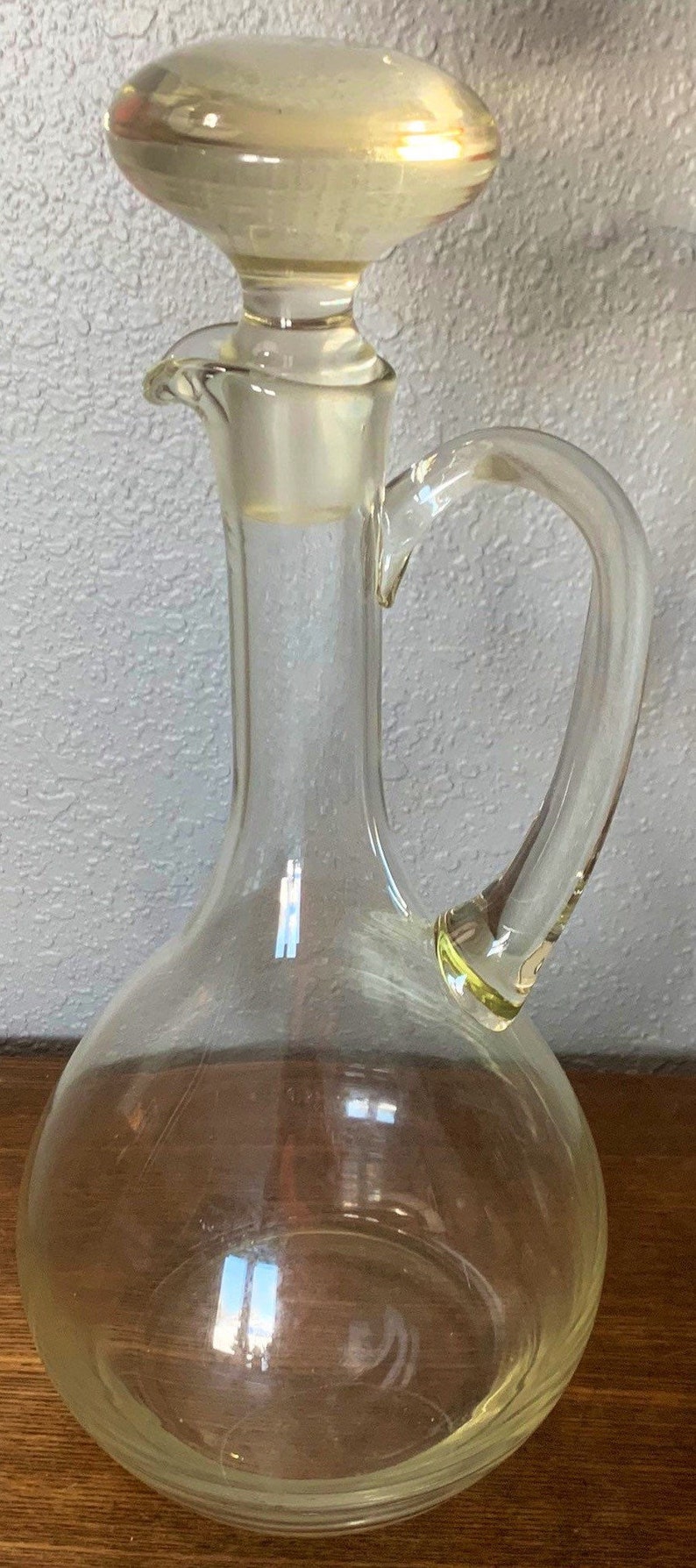 Vintage Glass Wine Decanter Large Glass Decanter Oil Etsy