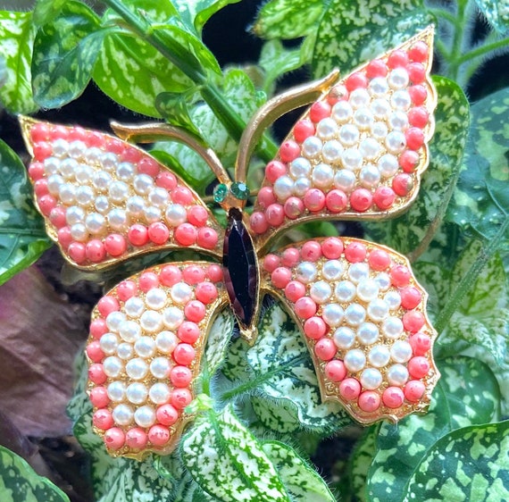 Vintage 1950’s WEISS Designed Butterfly Brooch, F… - image 6