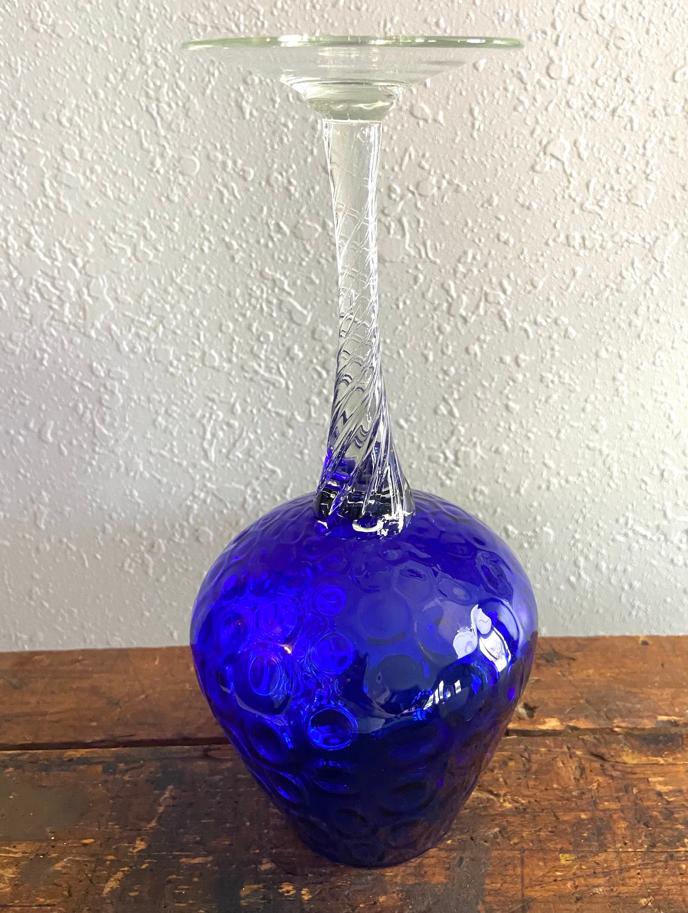 Mid Century Cobalt Blue Italian Glass Brandy Snifter With Etsy