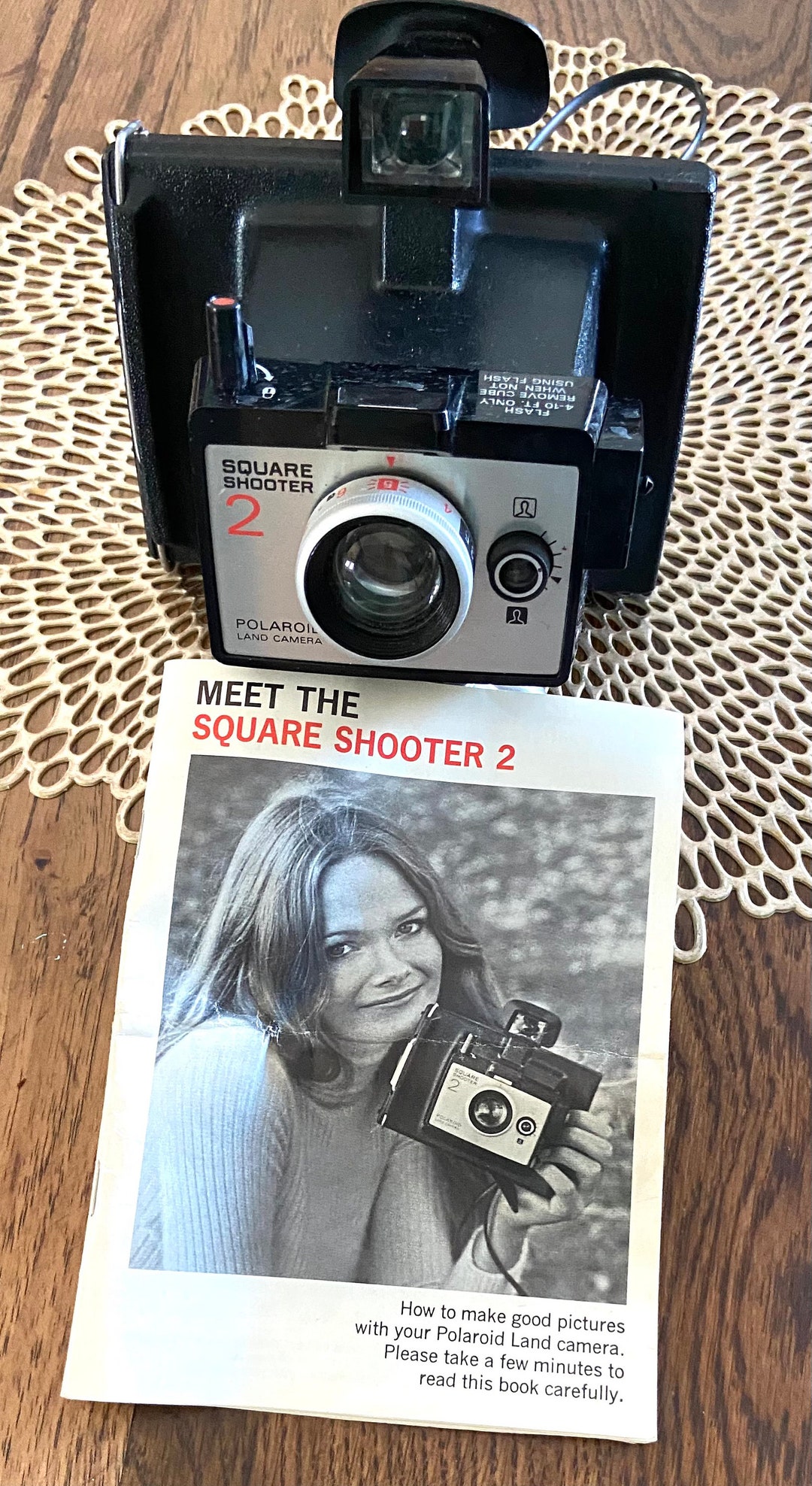 Vintage Retro Polaroid Square shooter Two Camera With Black Etsy