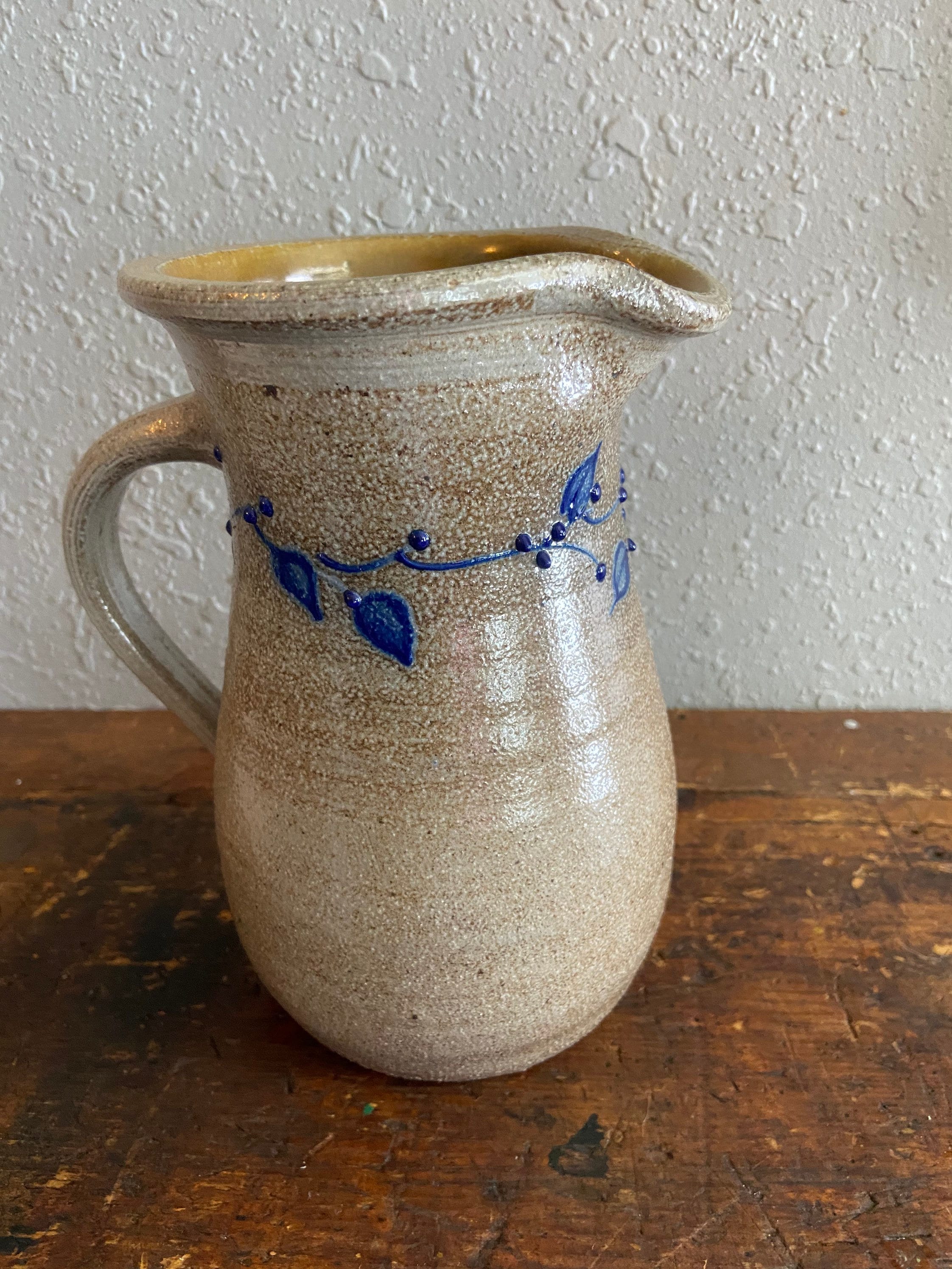 Vintage Salmon Falls Stoneware Pitcher American Salt Glaze Etsy