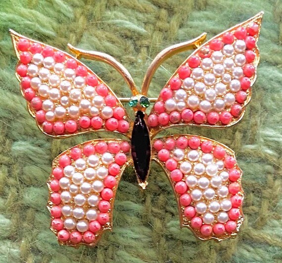 Vintage 1950’s WEISS Designed Butterfly Brooch, F… - image 5