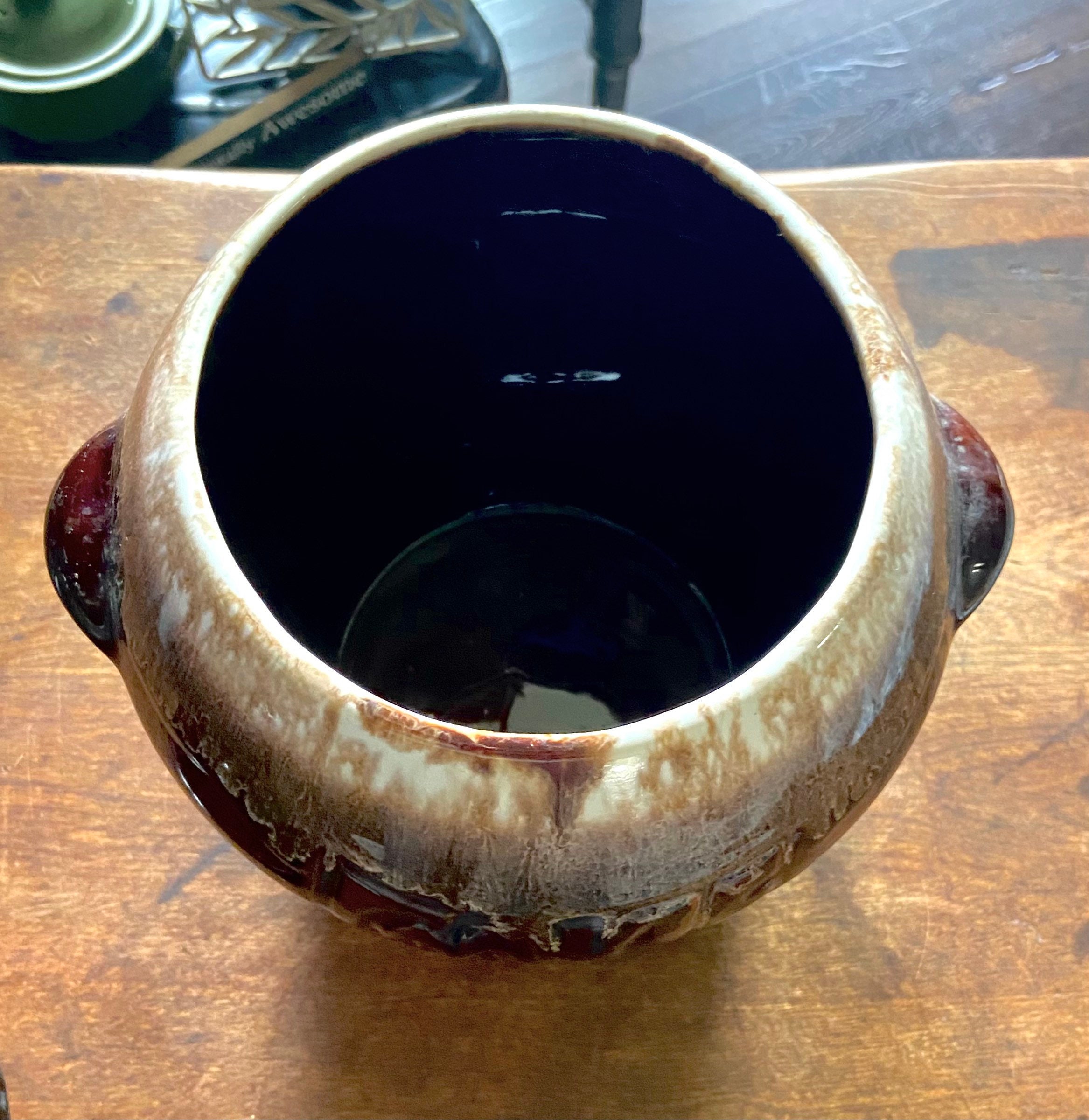 Vintage McCoy Pottery Drip Brown Glaze # 7024 USA COOKIE JAR
