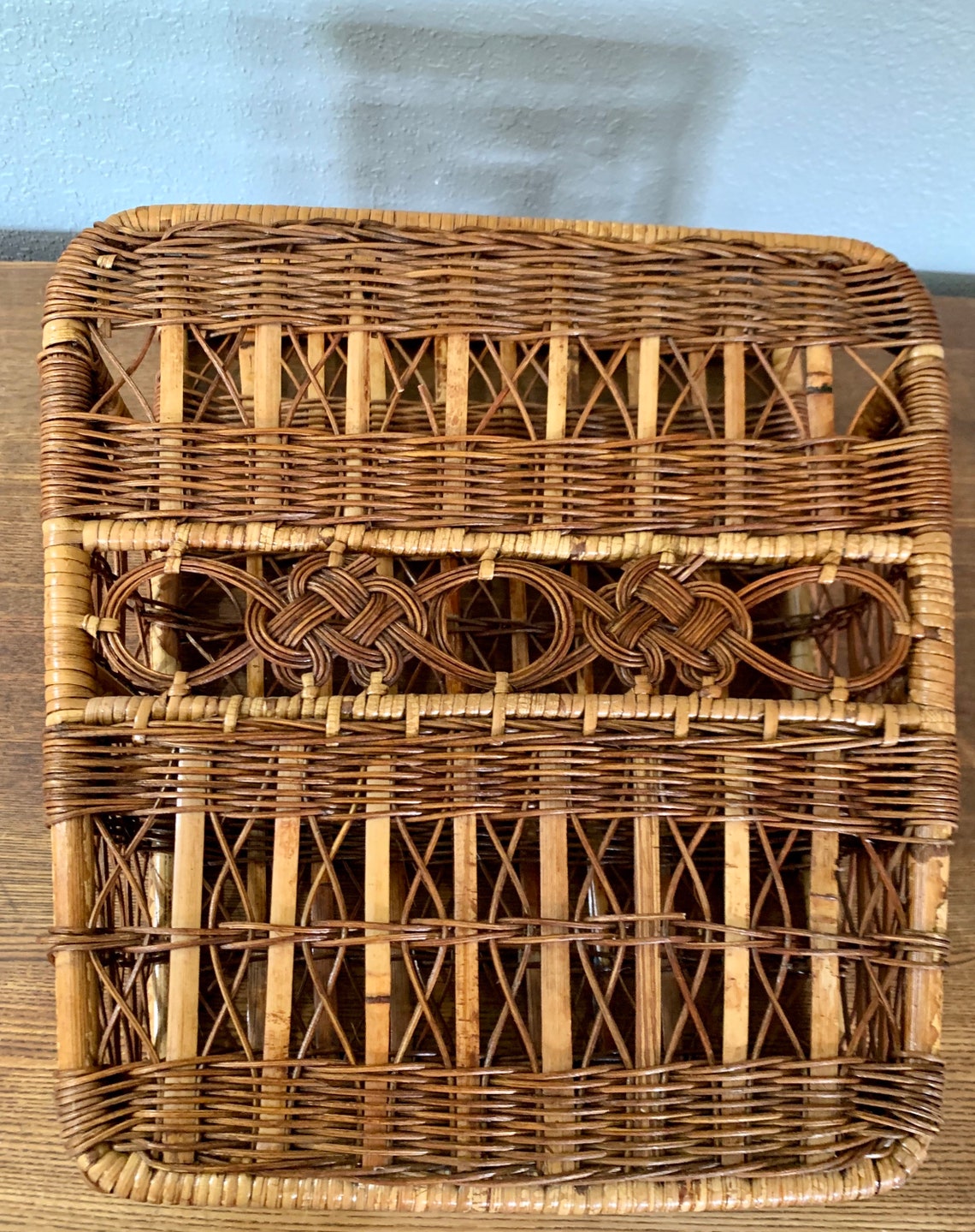 Antique Ratan/Wicker Basket Japandi Magazine Or Office Paper | Etsy