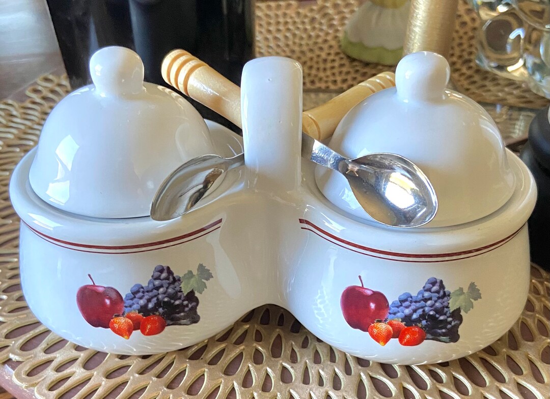 Vintage Houston Harvest Double Jam Jelly Servers With Lids and Etsy