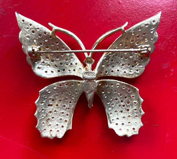 Vintage 1950’s WEISS Designed Butterfly Brooch, F… - image 9