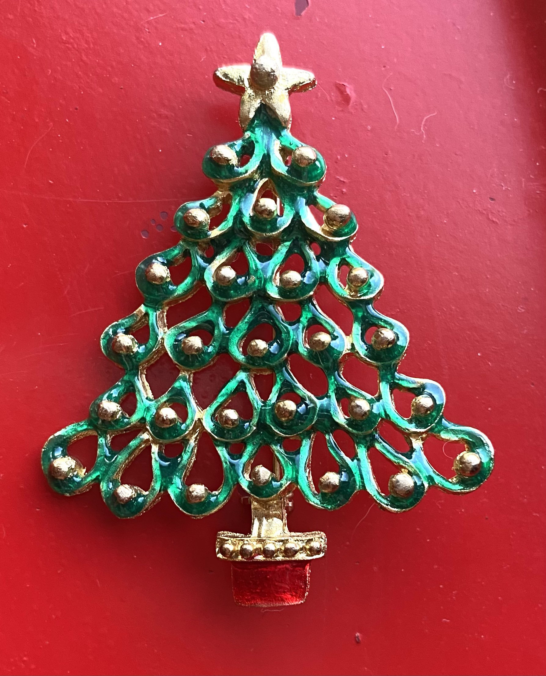Vintage CHRISTMAS TREE Tradition Brooch Christmas Jewelry Etsy