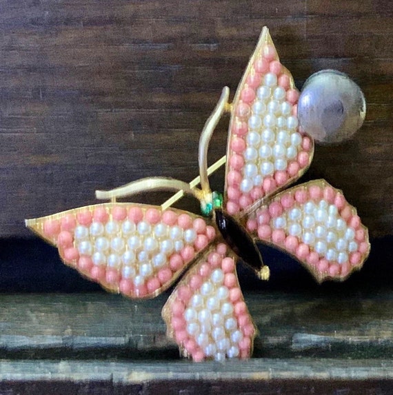 Vintage 1950’s WEISS Designed Butterfly Brooch, F… - image 1