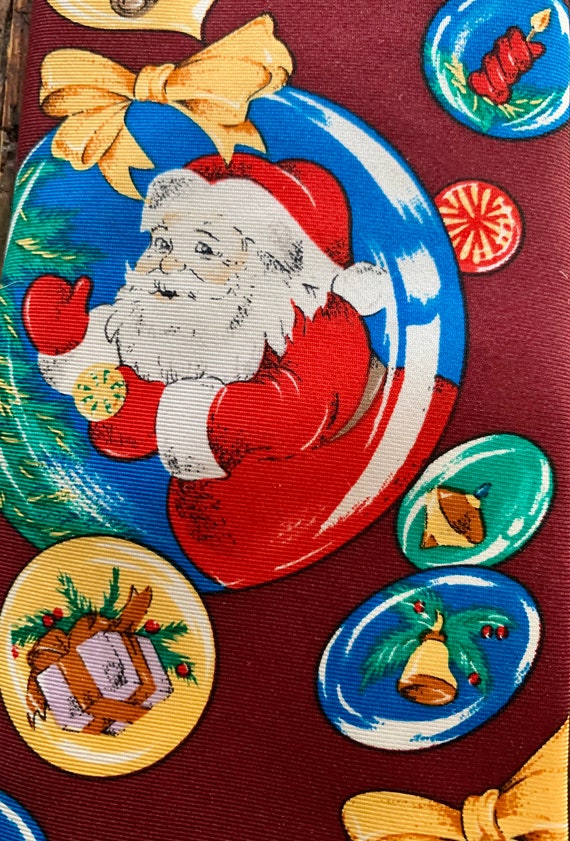 Vintage Christmas Novelty Kitsch Silk Musical JC … - image 10
