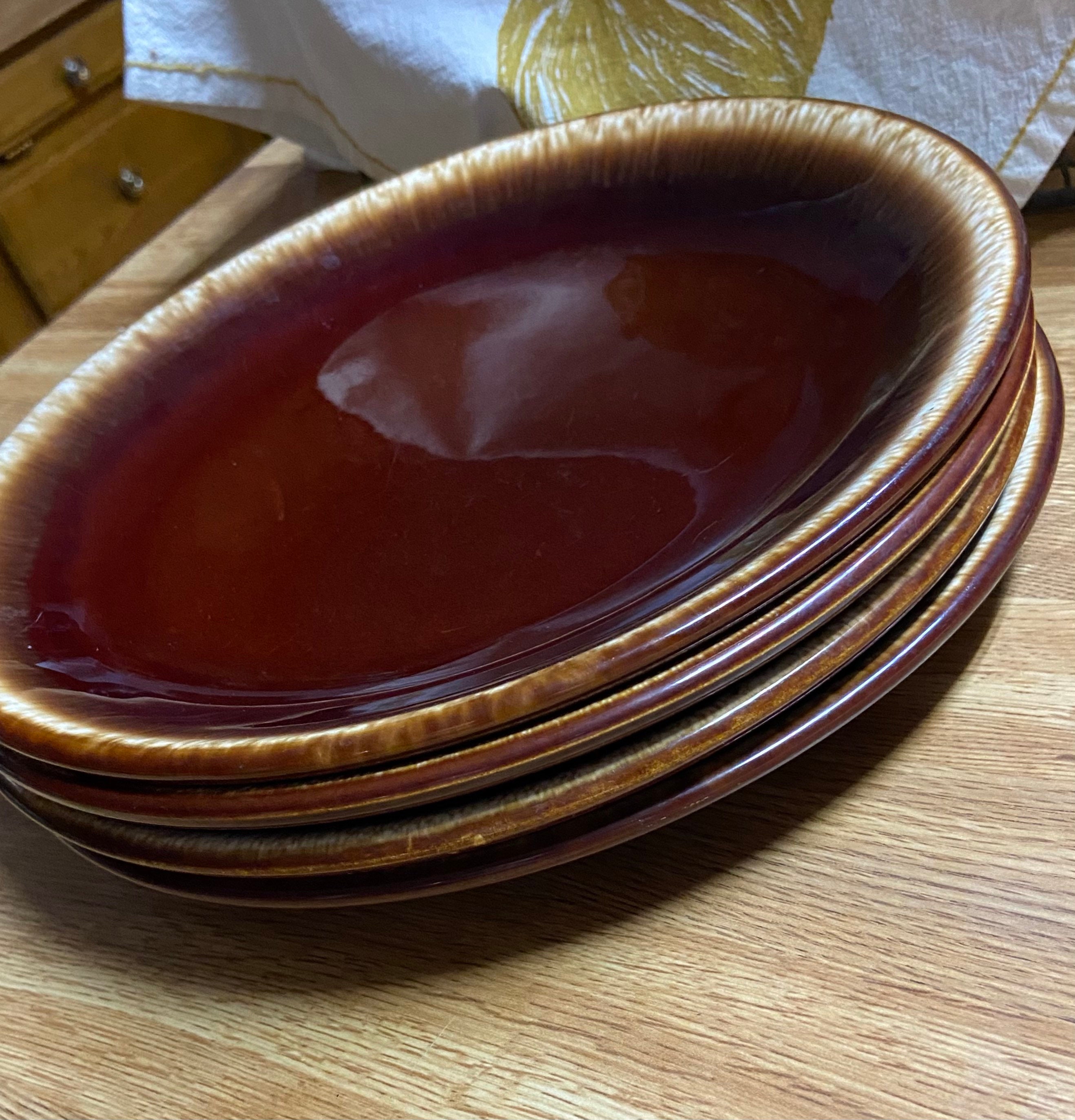 Vintage McCoy Brown Drip Pottery Large Dinner Plates McCoy Etsy