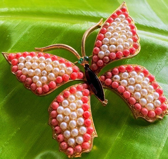 Vintage 1950’s WEISS Designed Butterfly Brooch, F… - image 3