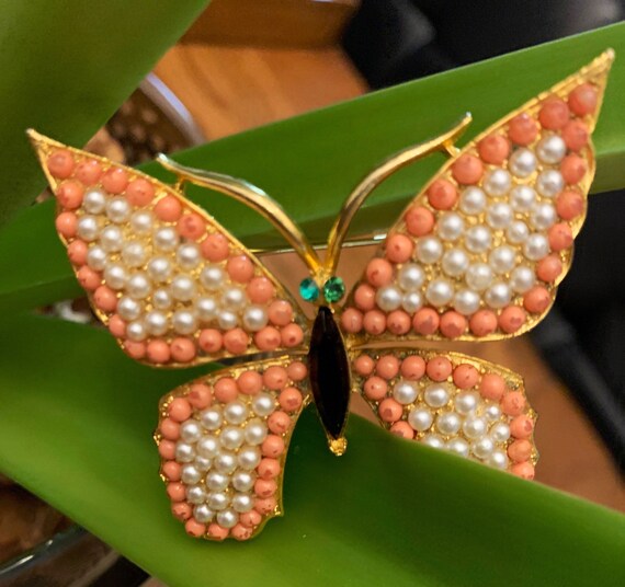 Vintage 1950’s WEISS Designed Butterfly Brooch, F… - image 4