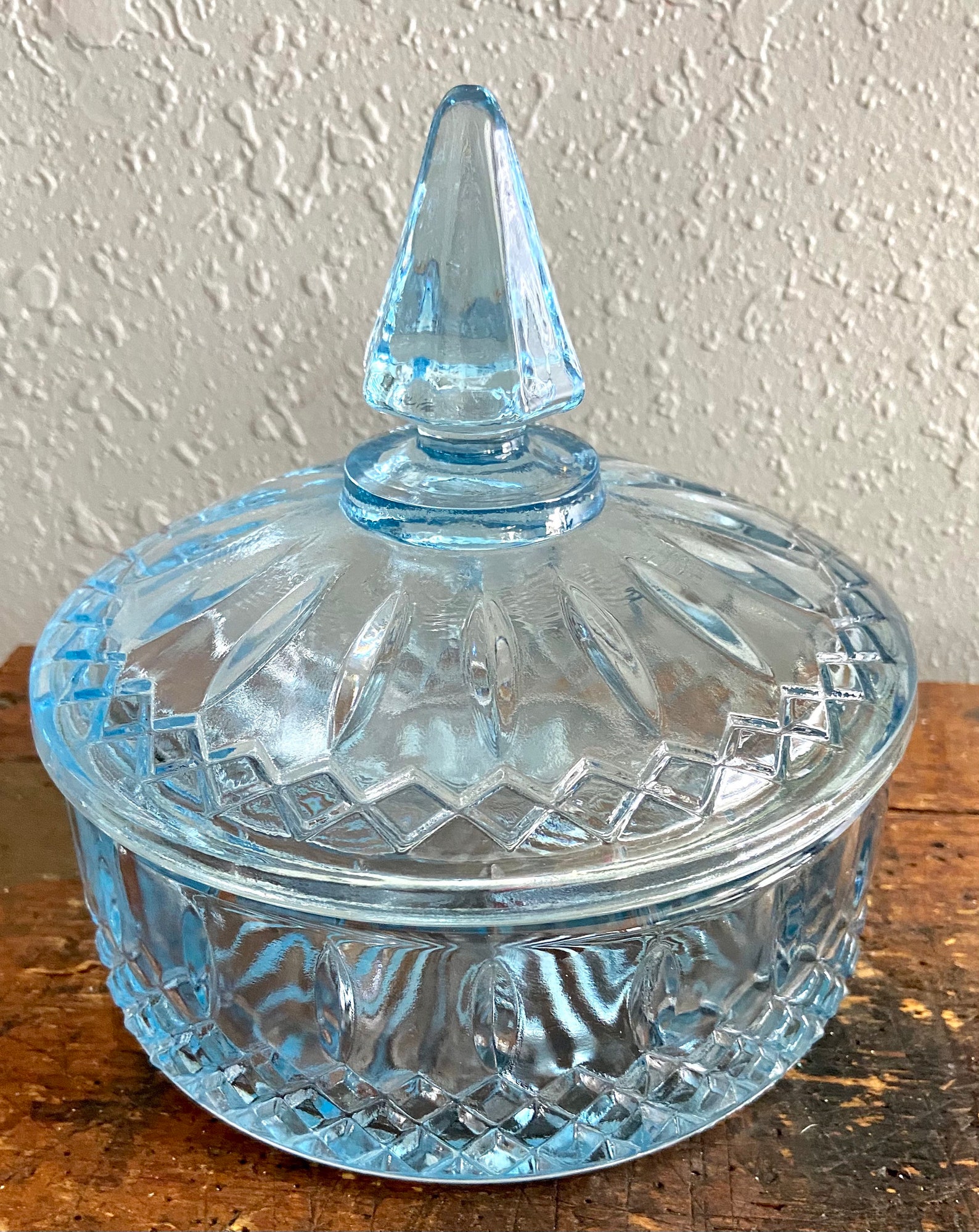 Vintage Indiana Ice Blue Glass Covered Diamond Point Candy Etsy Vintage Indiana Ice Blue Glass Covered Diamond Point Candy Etsy