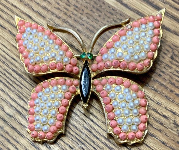 Vintage 1950’s WEISS Designed Butterfly Brooch, F… - image 7