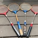 Vintage Tennis/ Racquetball/ Badminton Wooden Rackets in Red White and ...