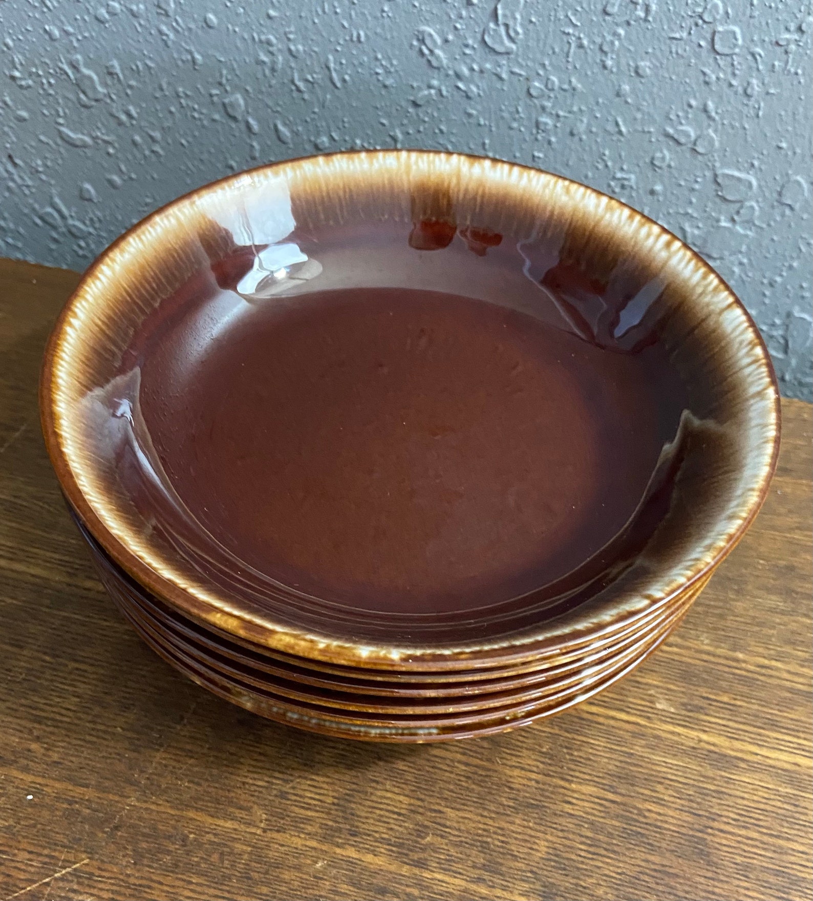 Vintage McCoy Set Of 6 Bowls Brown Pottery McCoy Dining Soup | Etsy