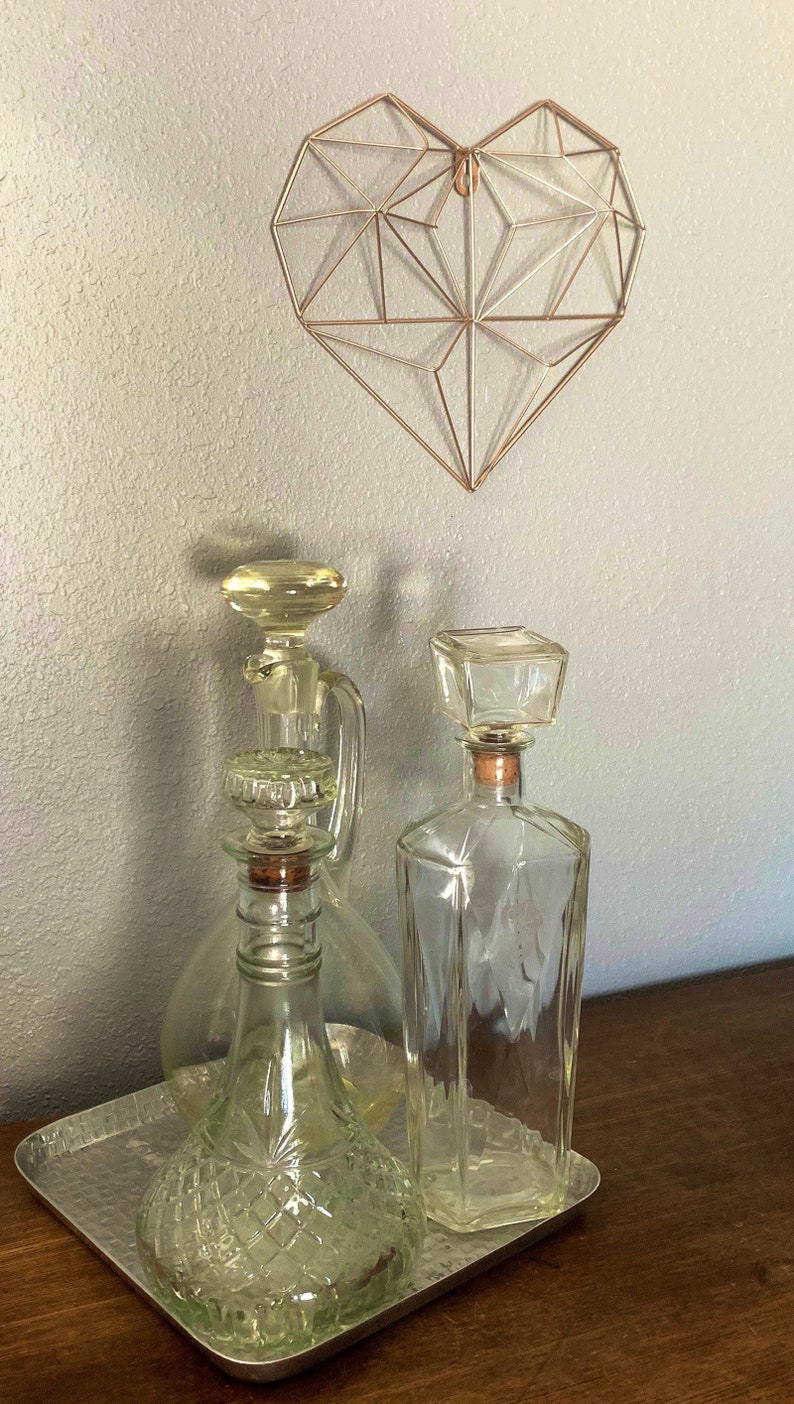 Vintage Glass Wine Decanter Large Glass Decanter Oil Etsy