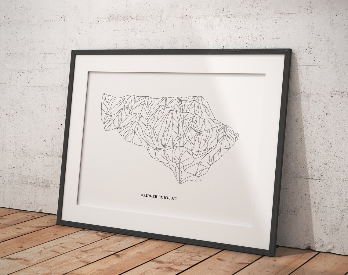 Bridger Bowl Ski Map Bridger Bowl MT Bridger Bowl Trail Map Etsy