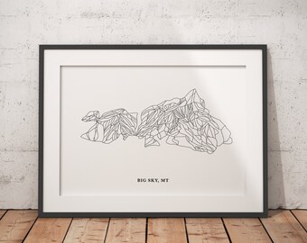 Big Sky Mt Ski Map Big Sky Art, Big Sky Ski Trails, Map, Big Sky Trail Map, Big Sky Mt, Big  Sky Ski Map, Big Sky Mt, Montana Map, Ski Montana