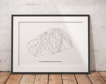 Powderhorn Mountain Trail Map Big Powderhorn Mountain Ski Map Big Powderhorn Mountain Trail | Etsy India