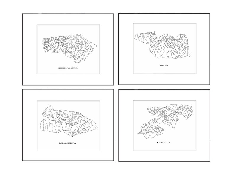 Artistic Ski Map of Bogus Basin