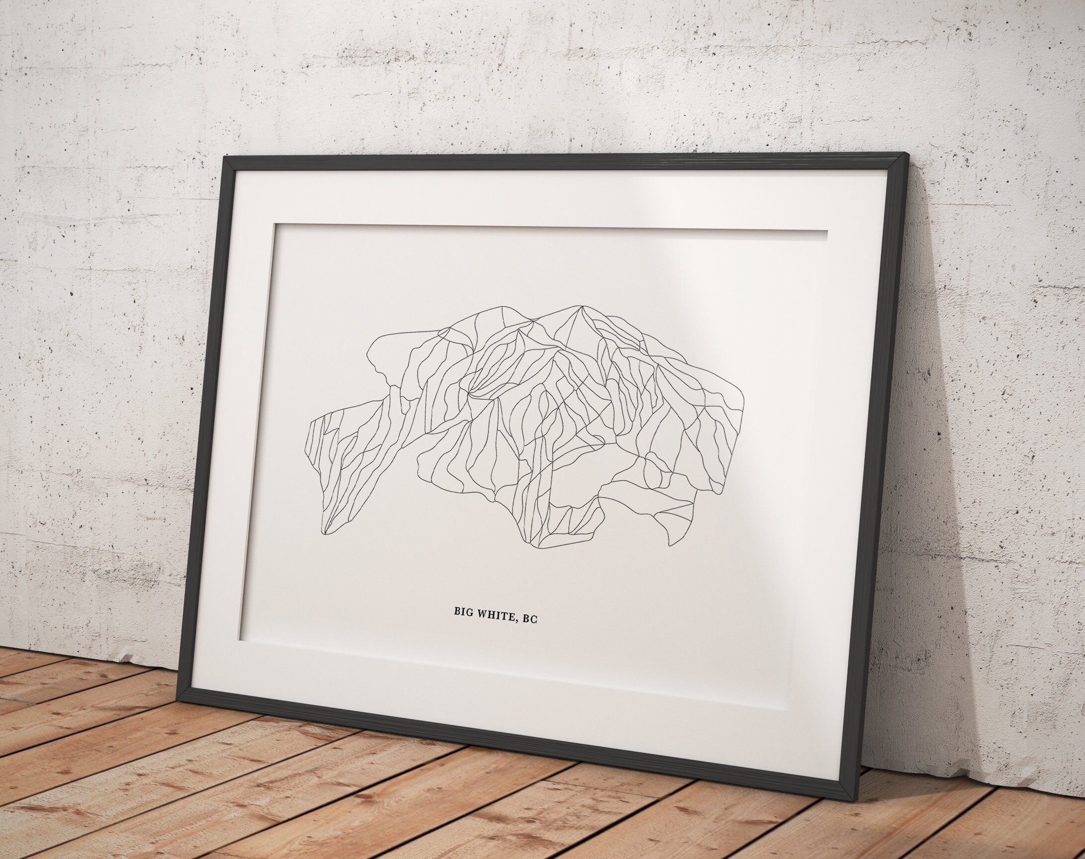 Big White Ski Resort Map Big White Ski Resort Trail Map Big White Ski Trails Big | Etsy Uk