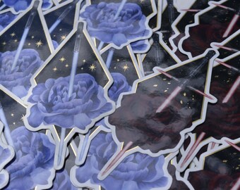 Lightsaber Flower Stickers | Rey and Kylo Ren