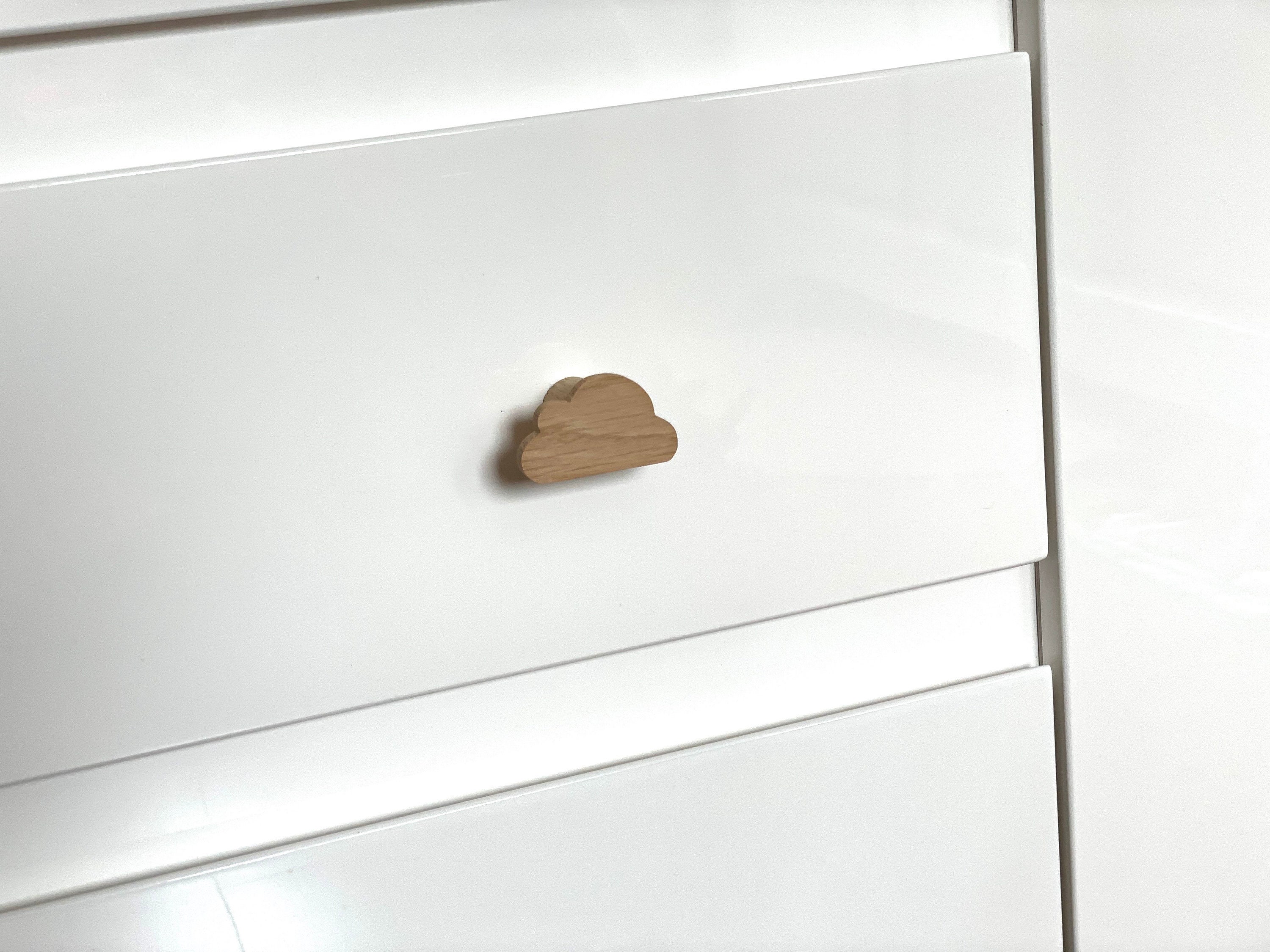 SHYSBV 6er Set Wolken Schrankknöpfe - Massivholz Griffe Für Kommode & Schrank