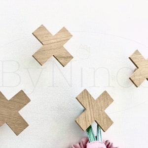 Wall hook wood oak cross wardrobe hook coat hook gift idea sustainable baby jewelry holder children's dressing room cloth holder
