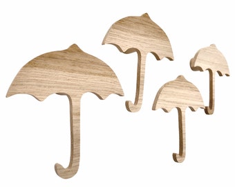 Wandhaken Kinder Holz Eiche Regenschirm Schmuckhalter Kinderzimmer Baby Kleiderhaken Geschenkidee Deko Garderobe einzigartig