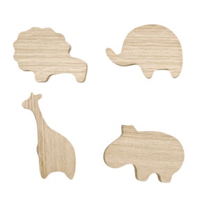 Meubelgrepen hout eiken kast Hemnes commode deur kinderen babyknop olifant leeuw giraffe kinderkamer handgrepen commode knop cadeau idee