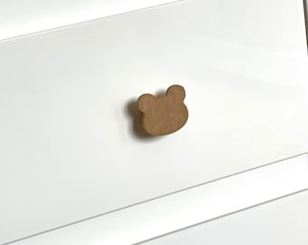 Puxadores de móveis, madeira, carvalho, urso, armário, gaveta, Hemnes, trocador de fraldas, porta, bebê, puxador, cabeça de animal, urso, quarto infantil, cômoda, puxador, ideia de presente, crianças