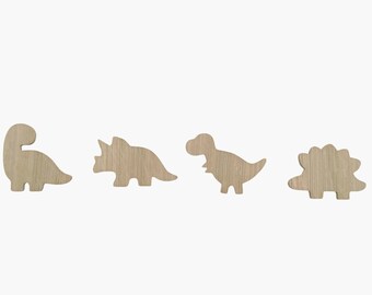 Houten wandhaak, kapstok voor de kinderkamer, houten dinosaurushaak voor kinderen, eikenhout, T-Rex dinosaurus, dinosaurus kapstok, uniek cadeau-idee