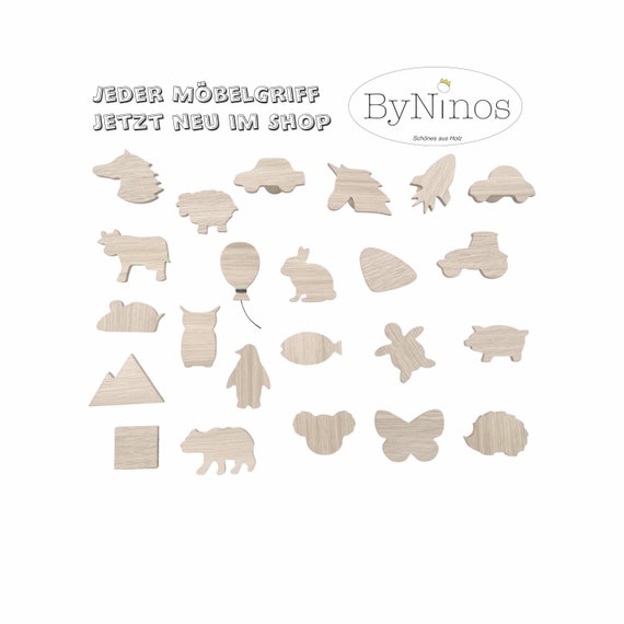 6 Maniglie Per Mobili A Forma Di Animale - Legno, Per Cameretta Bambini, Con Viti - Foto 9