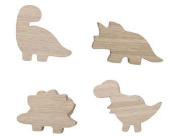 Möbelgriffe Holz Eiche Dinos Hemnes Schrank Schublade Knopf Dinosaurier T-Rex Kinderzimmer Kommode Knauf Geschenkidee Kinder Kleiderschrank