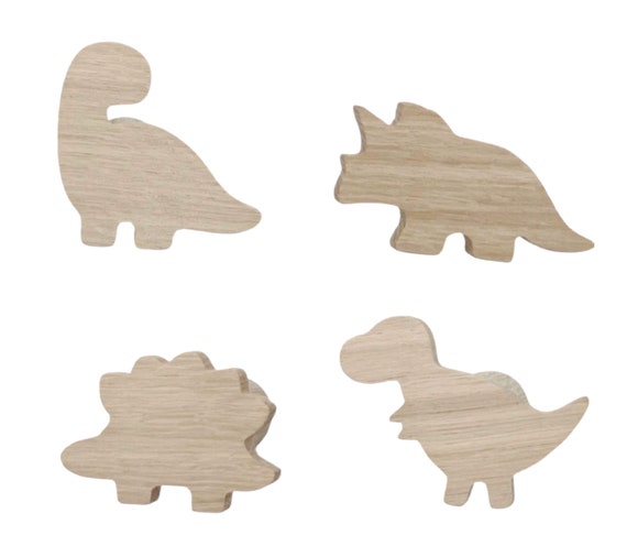 Möbelgriffe Holz Eiche Dinos Hemnes Schrank Schublade Knopf Dinosaurier T-Rex Kinderzimmer Kommode Knauf Geschenkidee Kinder Kleiderschrank