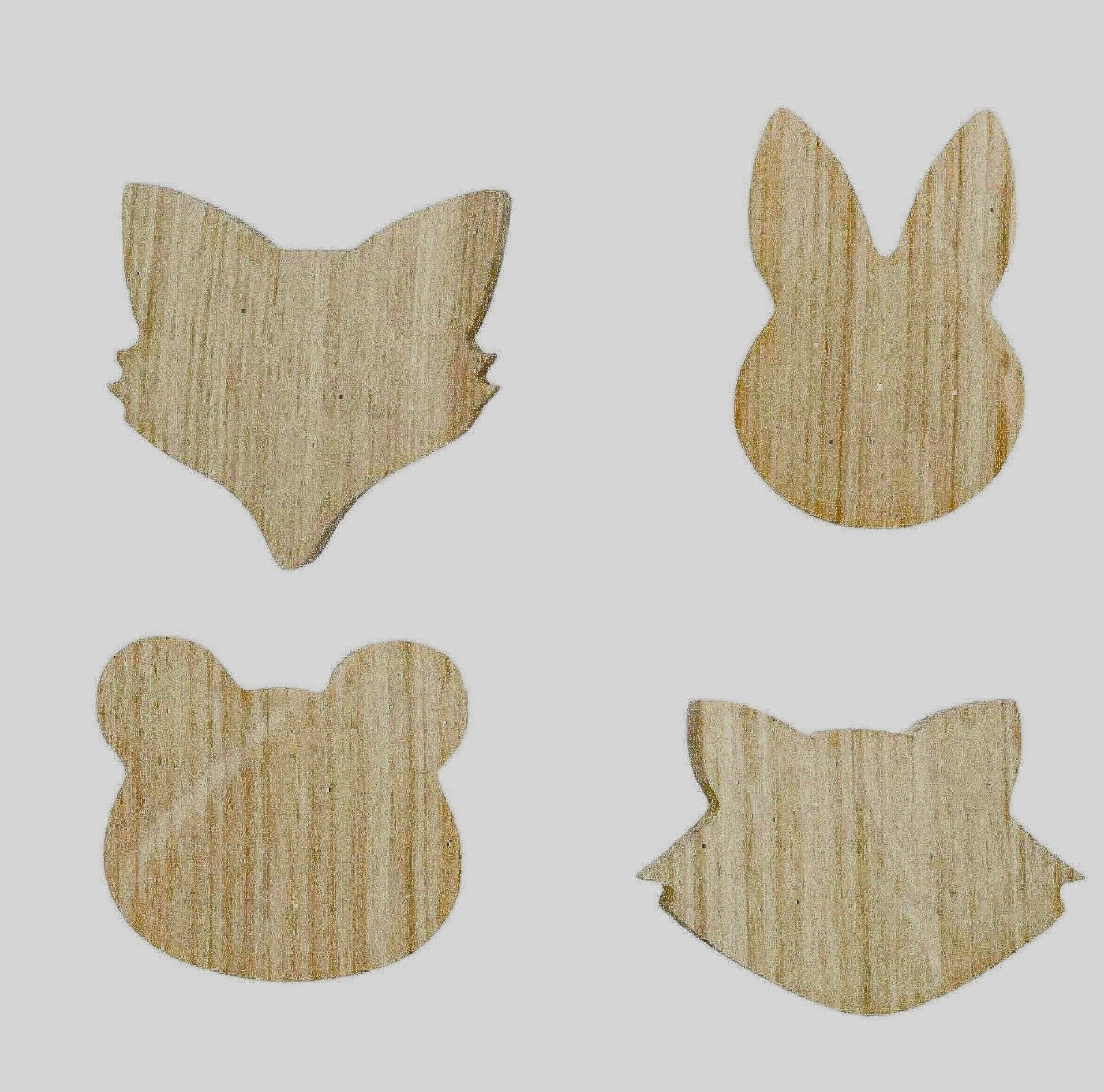 Byninos Beige Furniture Handles Wood Oak Forest Animals