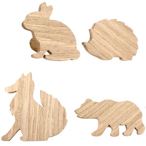 Wall hook coat hook children wood oak fox hedgehog rabbit bear animals forest animals children&#39;s room baby gift idea decoration wardrobe