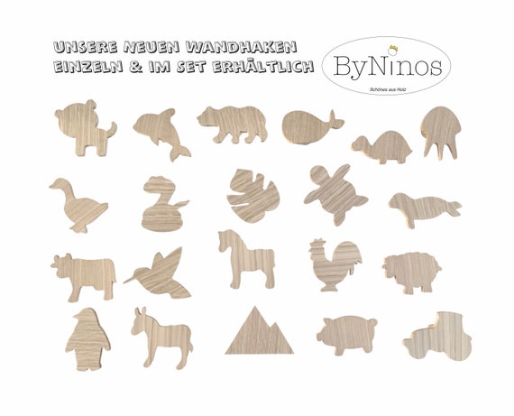 Gancho de pared perchero infantil de madera jirafa mono camello roble leon zoologico bebe safari animales habitacion infantil idea de regalo armario Etsy Mexico