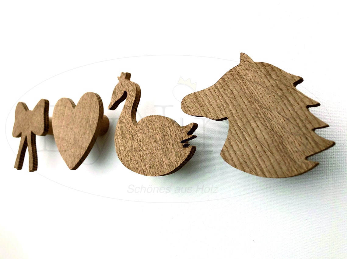 4 muurhaken voor kinderen gemaakt van hout eik boog hart | Etsy