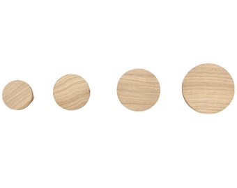 4 wall hooks wood oak round circle wardrobe hooks coat hooks gift idea dots children's wardrobe cloth holder modern