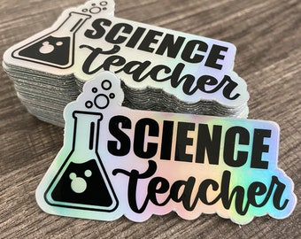 Science Teacher Holographic Vinyl Sticker