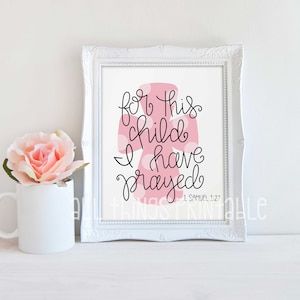 for this child i have prayed - Bible Verse Printable Design - Instant Download - Sublimation Design, PNG, Printable (ATP013 & ATP014)